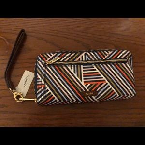 NWT Fossil Wallet Zippered Front